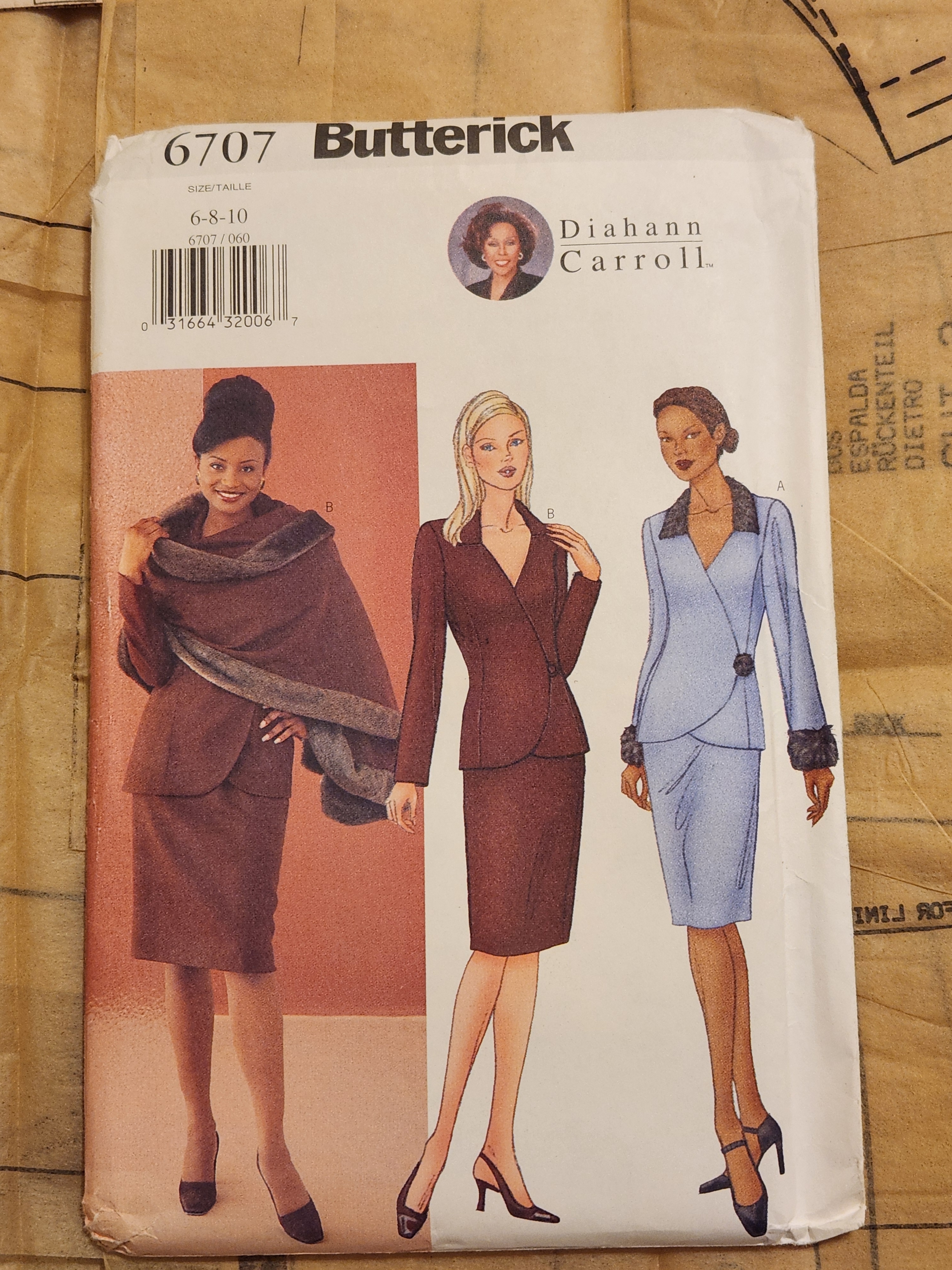 Butter Diahann Carroll Women's Uncut Skirt Suit Pattern - Classic Pencil Skirt